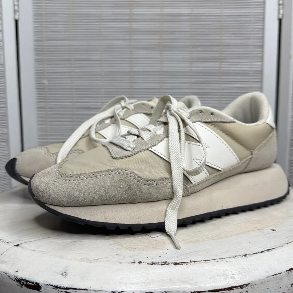 New Balance Off White Beige Suede Fabric Retro Sneakers Casual Street Style 7
